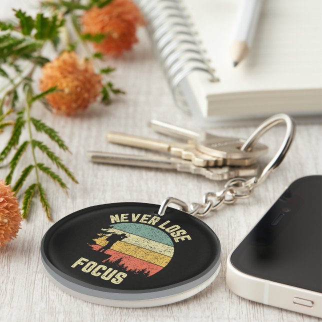 Funny Photographer Camera Never Lose Focus  Key Ring (Front Right)