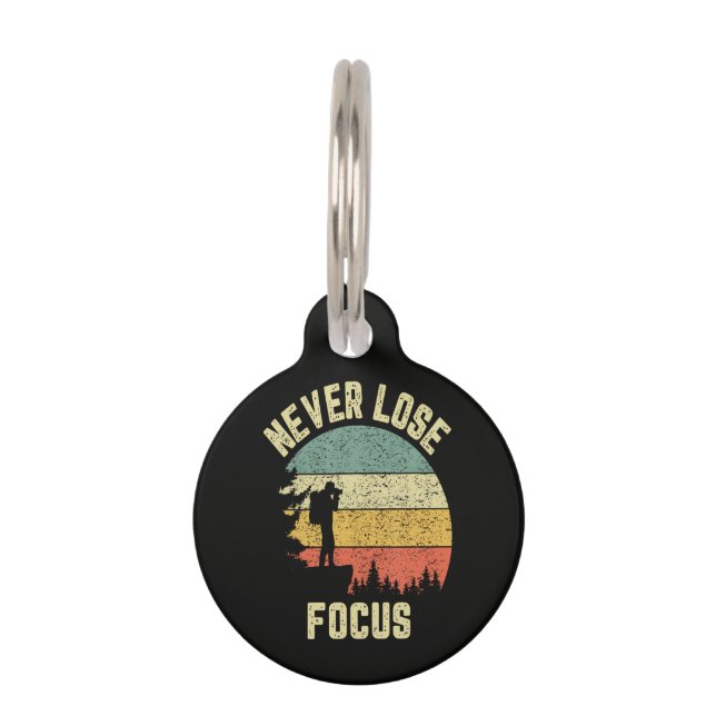 Funny Photographer Camera Never Lose Focus  Pet Tag (Front)
