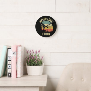 Funny Photographer Camera Never Lose Focus  Round Clock
