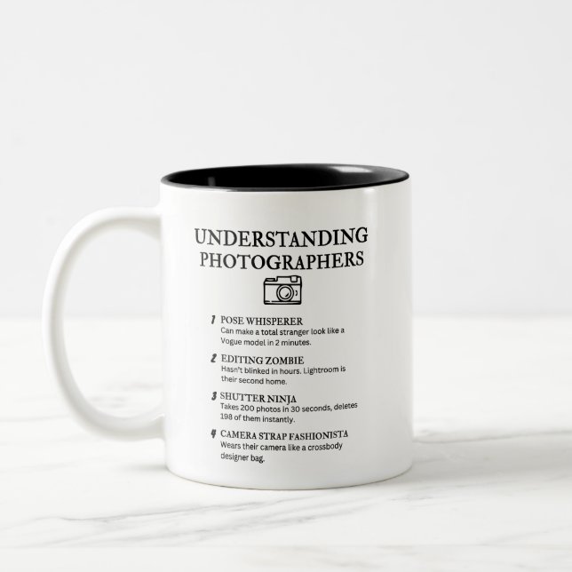 Funny Photographer Definitions Two-Tone Coffee Mug (Left)