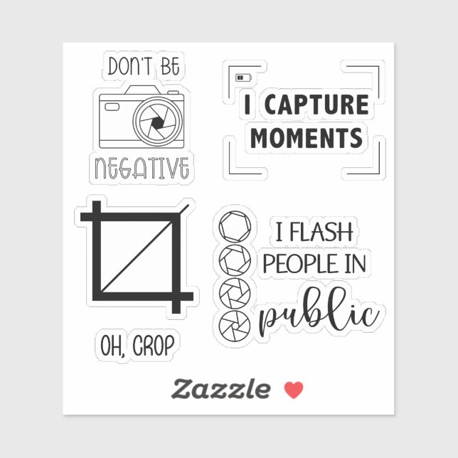 Funny Photographer Theme Camera Sticker Bundle (Sheet)