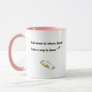 Funny Phrase Goblin Mode Napping Cat Frosted Glass Mug