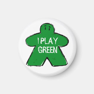 Funny Phrase Grunge Green Meeple Board Gamer Magnet
