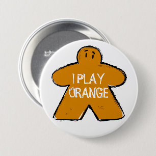 Funny Phrase Grunge Orange Meeple Board Gamer  7.5 Cm Round Badge