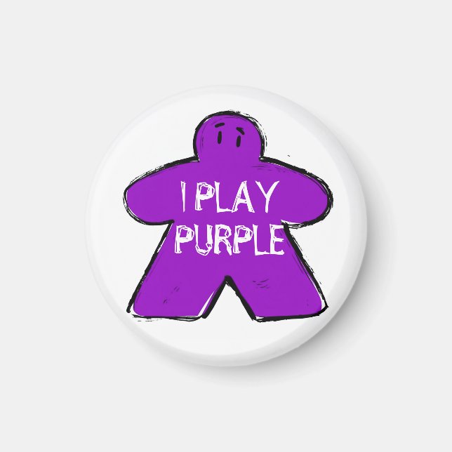 Funny Phrase Grunge Purple Meeple Board Gamer  Magnet (Front)