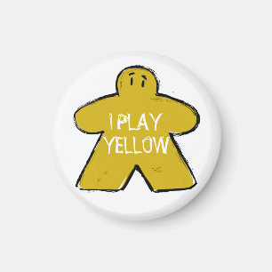 Funny Phrase Grunge Yellow Meeple Board Gamer  Magnet