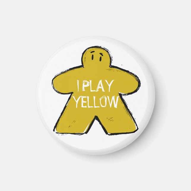 Funny Phrase Grunge Yellow Meeple Board Gamer  Magnet (Front)