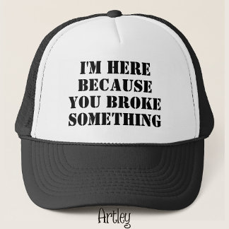 Funny Phrase Handyman Dad Joke Black  Trucker Hat