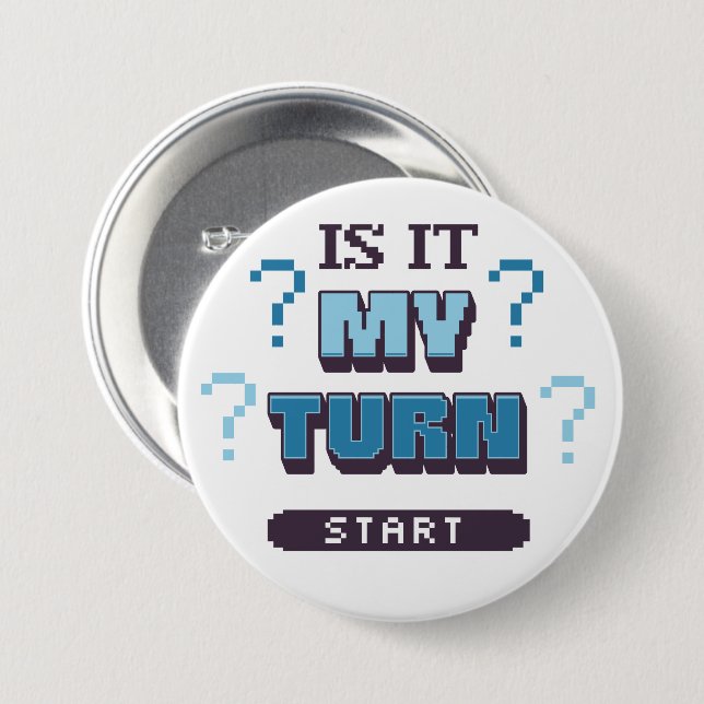 Funny Phrase Retro Pixel Blue Board Gamer  7.5 Cm Round Badge (Front & Back)