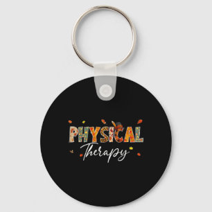 Funny Physical Therapy Pumpkin Autumn Tree Fall Key Ring