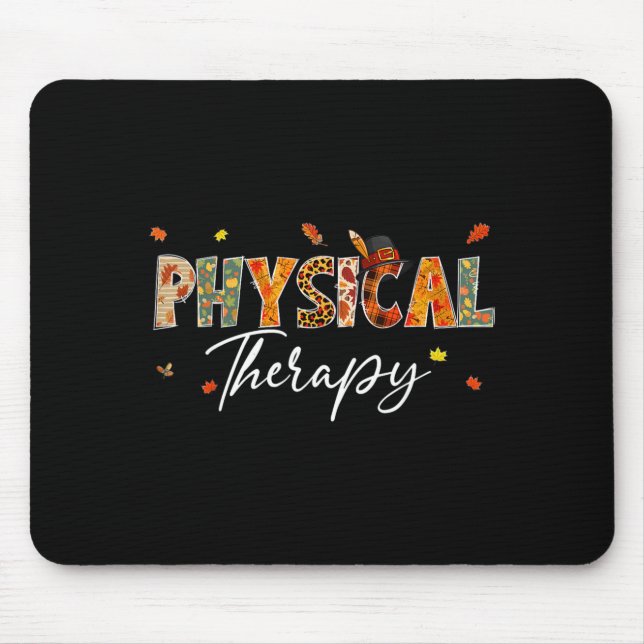Funny Physical Therapy Pumpkin Autumn Tree Fall Mouse Pad (Front)