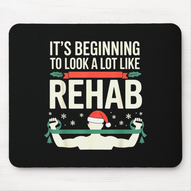Funny Physical Therast Therapy Christmas Xmas Holi Mouse Pad (Front)