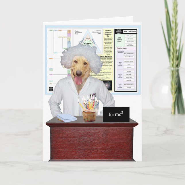 Funny Physics Lab Birthday Greeting Card (Front)