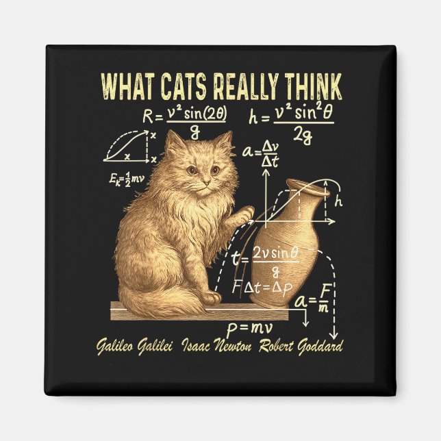 Funny Physics Science Humor What Cats Really Think Magnet (Front)