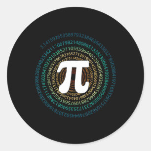 Funny Pi Day 3.14 Pi Spiral Math Geek Student Teac Classic Round Sticker