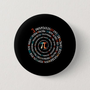 Funny Pi Day 3.14 Pi Symbol Spiral Number Math Lov 6 Cm Round Badge