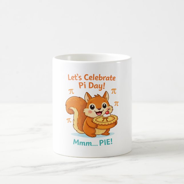 Funny Pi Day Animal with Pie – Math Lover Gift Coffee Mug (Center)