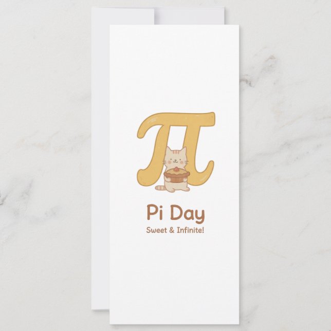 Funny Pi Day Animal with Pie – Math Lover Gift Invitation (Front)