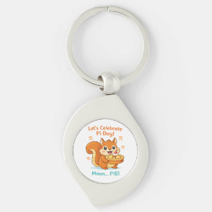 Funny Pi Day Animal with Pie – Math Lover Gift Key Ring