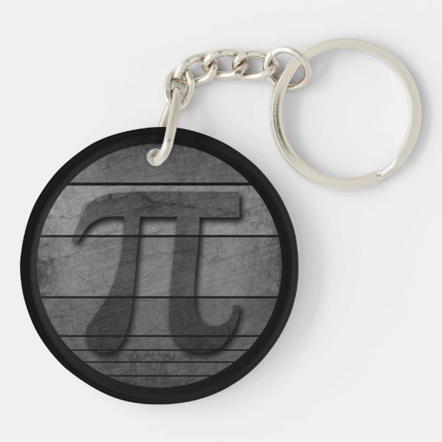 FUNNY PI DAY BLACK AND WHITE   KEY RING (Back)