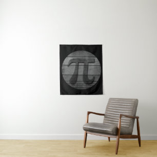 FUNNY PI DAY BLACK AND WHITE TAPESTRY