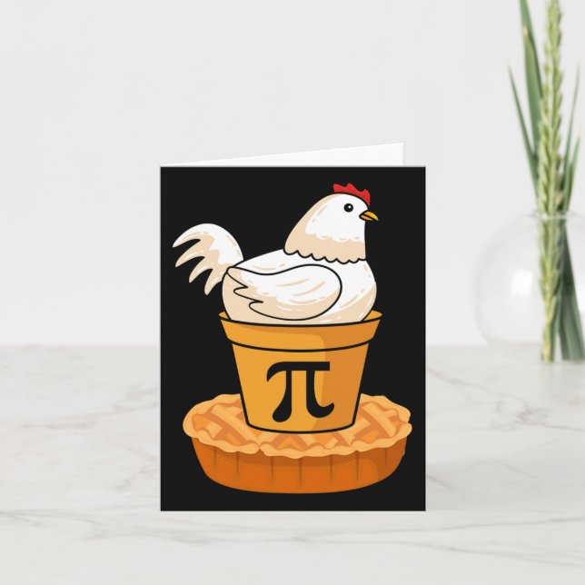 Funny Pi Day - Chicken Pot Pie - Math Mathematics  Card (Front)