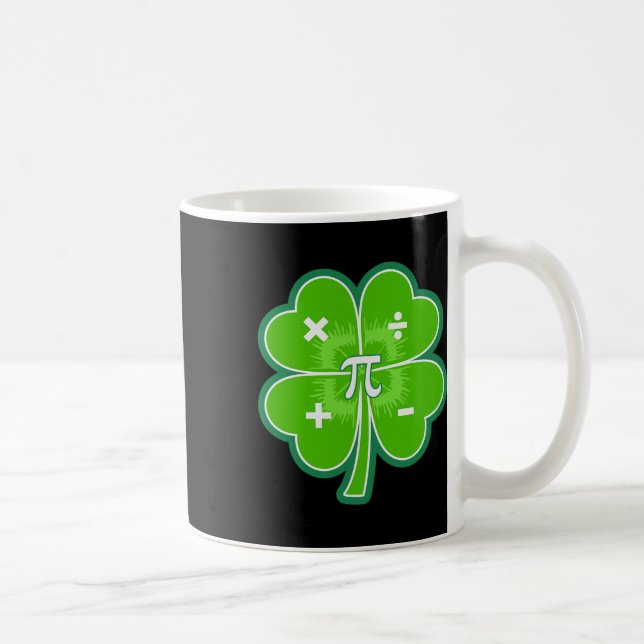 Funny Pi Day Math Patricks Day Luck Shamrock Green Coffee Mug (Right)