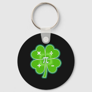 Funny Pi Day Math Patricks Day Luck Shamrock Green Key Ring