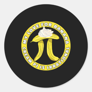 Funny Pi Day Pi Symbol Joke - Bynana Cream Pie Pun Classic Round Sticker