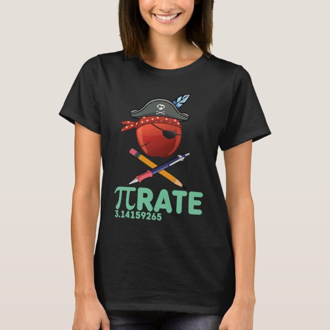 Funny Pi Day Pirate Apple Costume Math Teacher Boy T-Shirt (Front)