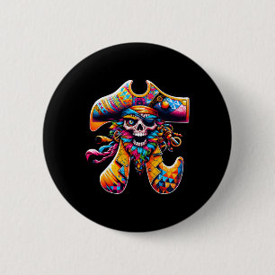 Funny Pi Day Pirate Pi Symbol Math Colourful Mathe 6 Cm Round Badge