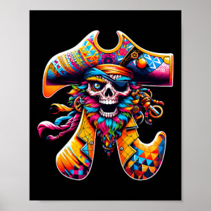 Funny Pi Day Pirate Pi Symbol Math Colourful Mathe Poster