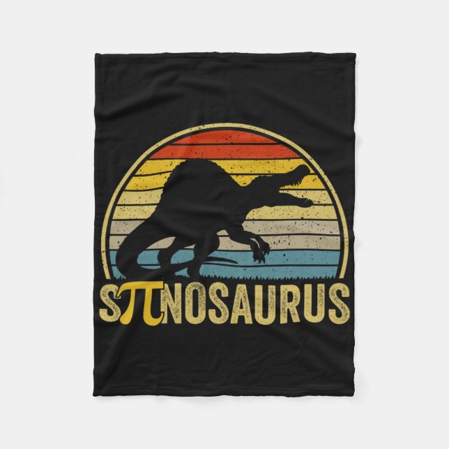 Funny Pi Day Pun - Spinosaurus Dinosaur Math Teach Fleece Blanket (Front)