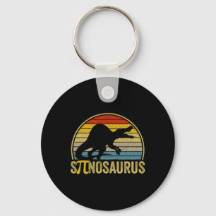 Funny Pi Day Pun - Spinosaurus Dinosaur Math Teach Key Ring