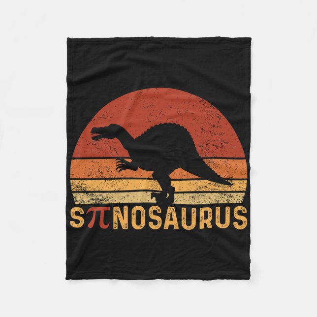 Funny Pi Day Pun Spinosaurus Dinosaur Math Teacher Fleece Blanket (Front)