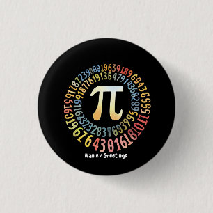 Funny Pi Day Spiral Numbers Cool Mathematical 3 Cm Round Badge