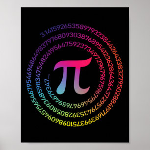 Funny Pi Day Spiral Pi Math For Pi Day 3.14  Poster