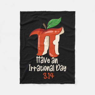 Funny Pi Day Symbol With Apple Decor Funny Math Te Fleece Blanket