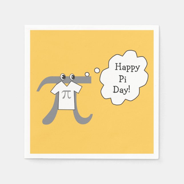Funny Pi Guy - Happy Pi Day Paper Napkins (Front)