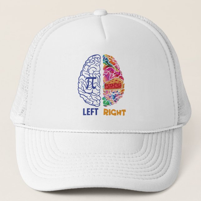 Funny Pi Left Brained Right Brained Trucker Hat (Front)