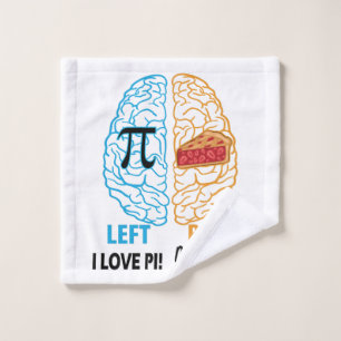 Funny Pi Left Brained Right Brained Wash Cloth