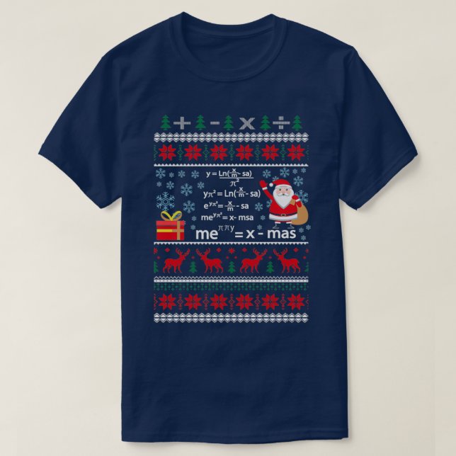 Funny Pi Math Equation Christmas Sweater Teacher (Design Front)