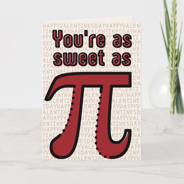 Funny Pi Math Joke Valentine Card (Front)