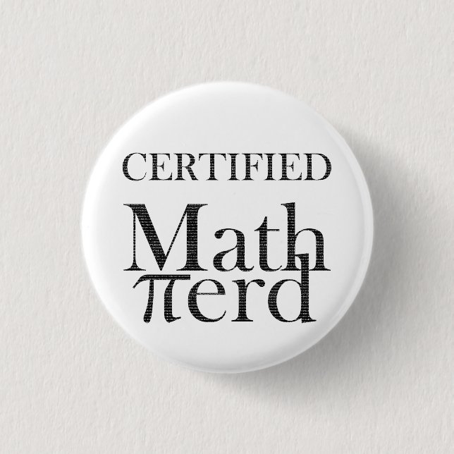 Funny Pi Math Nerd Science Teacher Black White 3 Cm Round Badge (Front)
