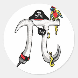 Funny Pi rate Pi Day Humour Classic Round Sticker