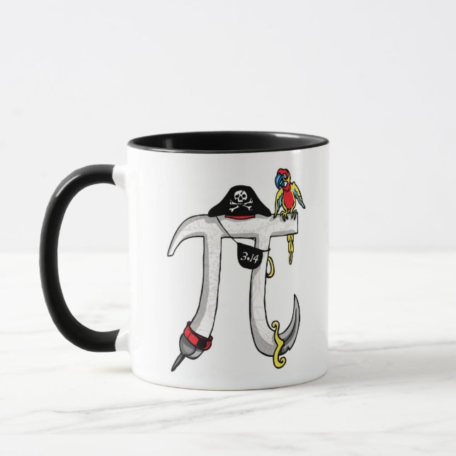 Funny Pi rate Pi Day Humour Mug (Left)