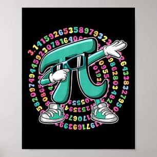 Funny Pi Symbol Dabbing Kids Boys Youth Math Teach Poster