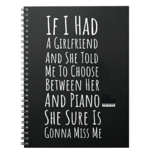Funny Pianist Gifts For Men Piano Player Teen Boys Notebook