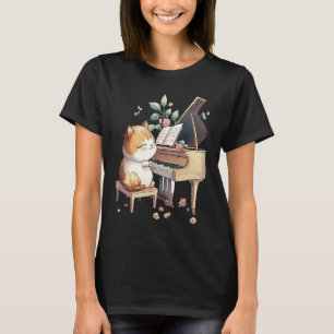 Funny Piano Music Cat Men Women Kids Cat Piano Lov T-Shirt