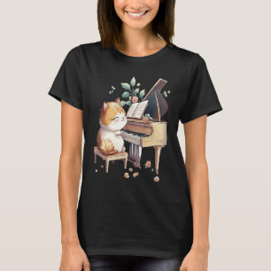 Funny Piano Music Cat Men Women Kids Cat Piano Lov T-Shirt